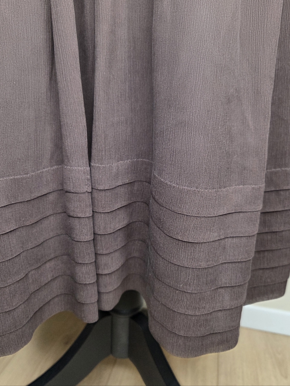 J. Crew Strapless Silk Dress Brown Empire Waist Pleated Midi Size 14 - Picture 3 of 7